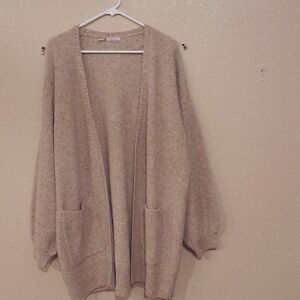 ESQUALO Beige Open-Front Cardigan NWT